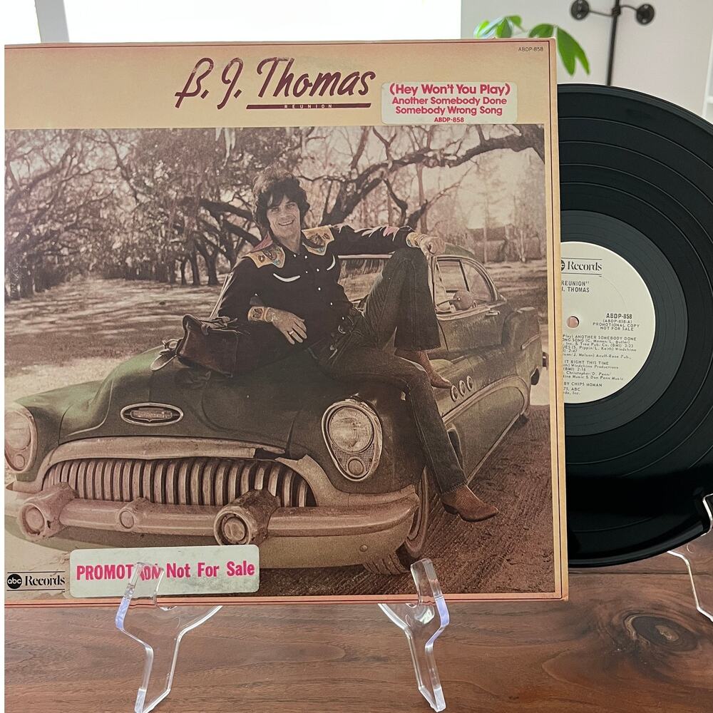 B. J. Thomas Reunion Vinyl LP 1975 ABC ABDP-858 Picture Sleeve White Label Promo